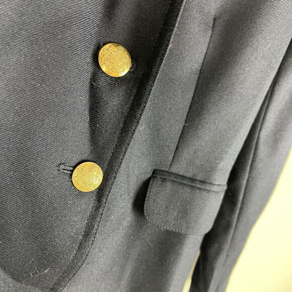 J Crew Wool Blend Navy Schoolboy Gold Button Blazer Jacket Sz 2 - Picture 3 of 5